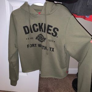 Dickies Cropped Army Green Hoodie